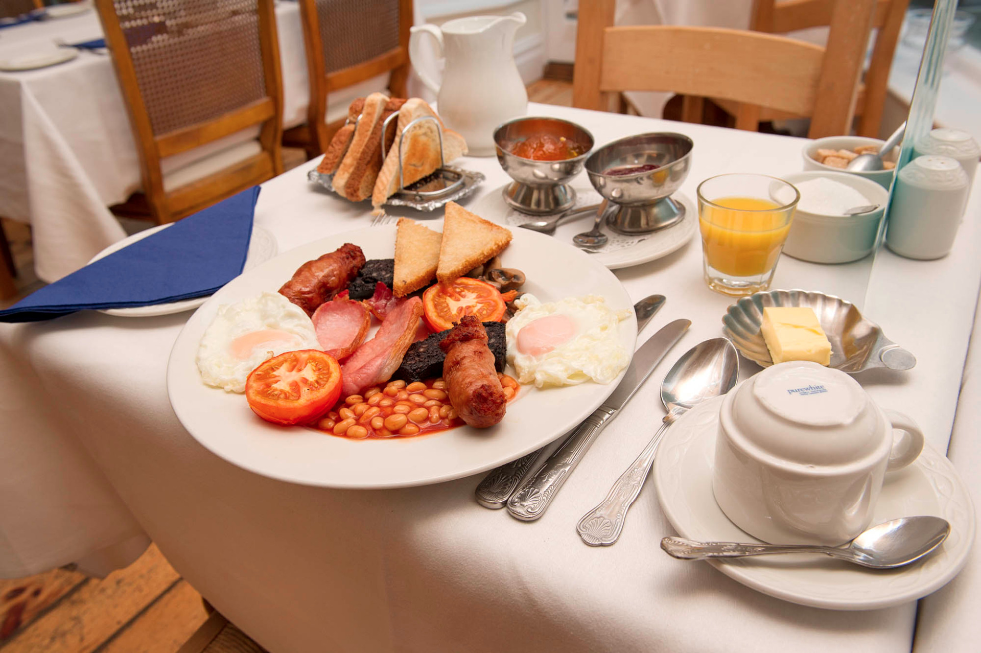 Hearty Yorkshire breakfast is included in the room rate