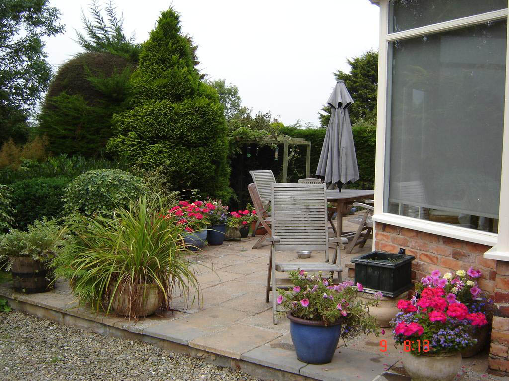 Patio area in front of the conservatory